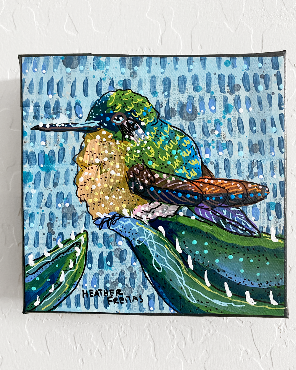 Aloe Hummingbird ( Original Painting ) - Heather Freitas - fine art home deccor