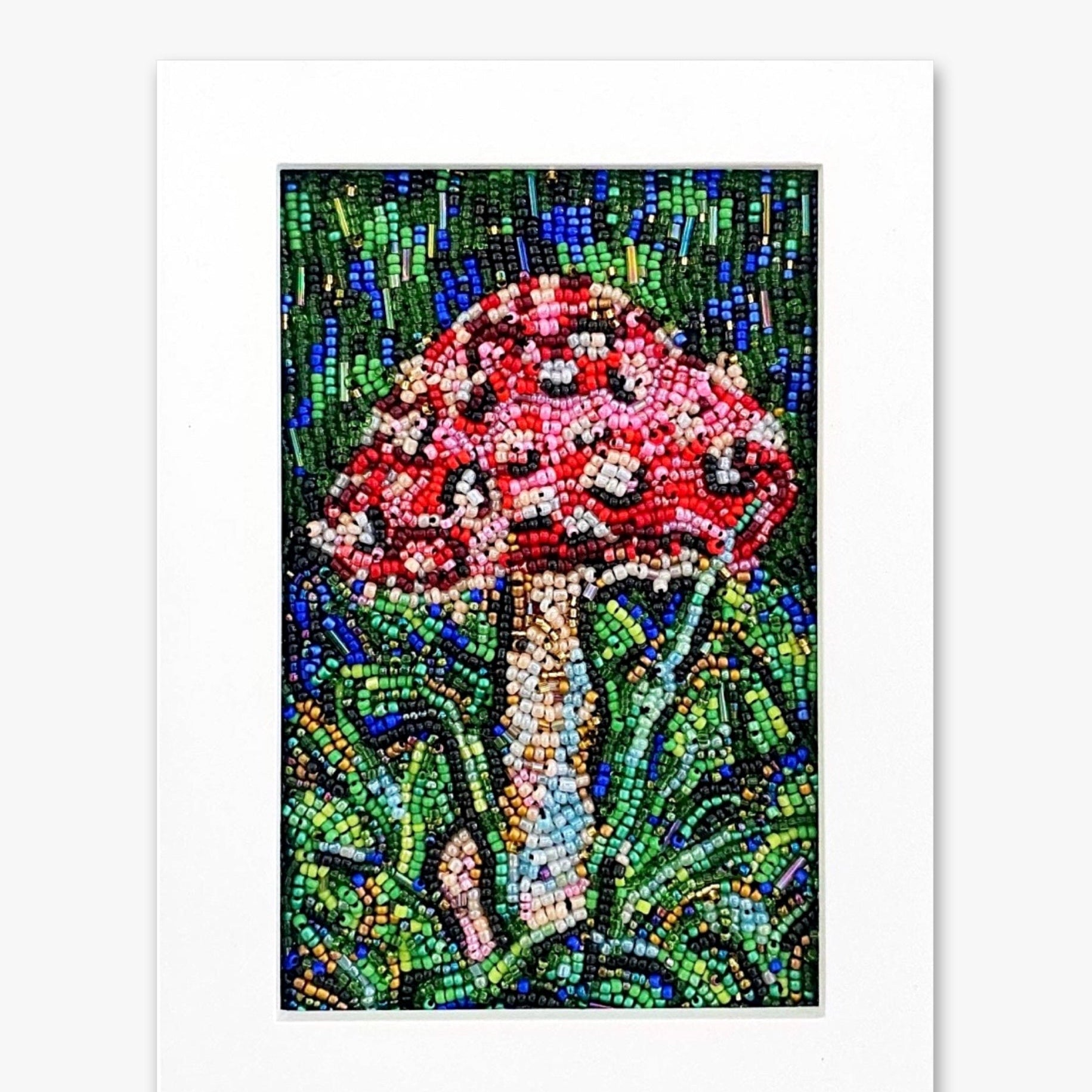 Amanita Muscaria - Fully Beaded Artwork - Heather Freitas - fine art home deccor