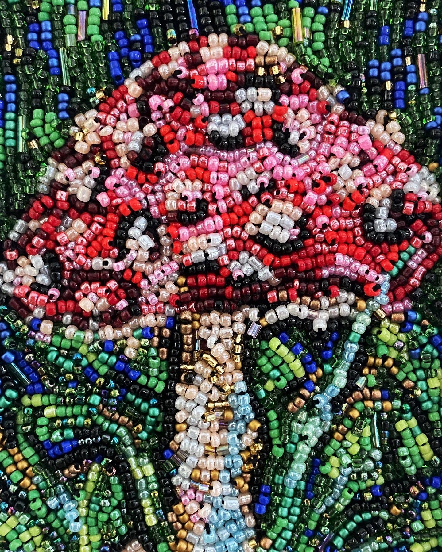 Amanita Muscaria - Fully Beaded Artwork - Heather Freitas - fine art home deccor