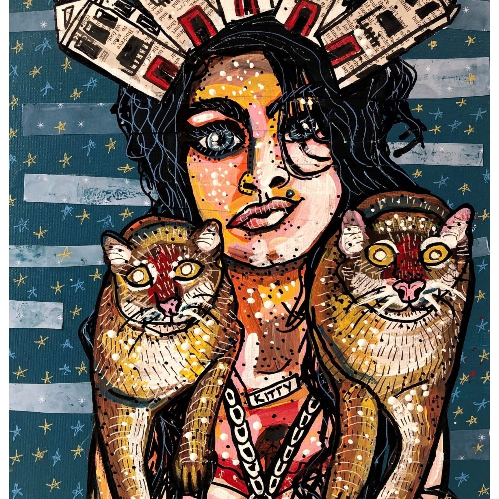 Amy And The Borneo Bay Cat - Heather Freitas - fine art home deccor