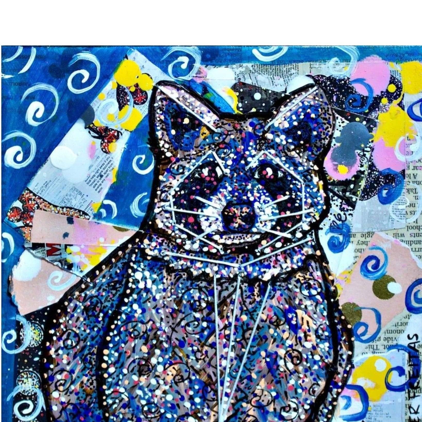 Bandit - Original wildlife racoon painting - Heather Freitas - fine art home deccor