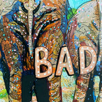 Be A Badass Elephant Animal Butt Edition ( Original Painting ) - Heather Freitas - fine art home deccor