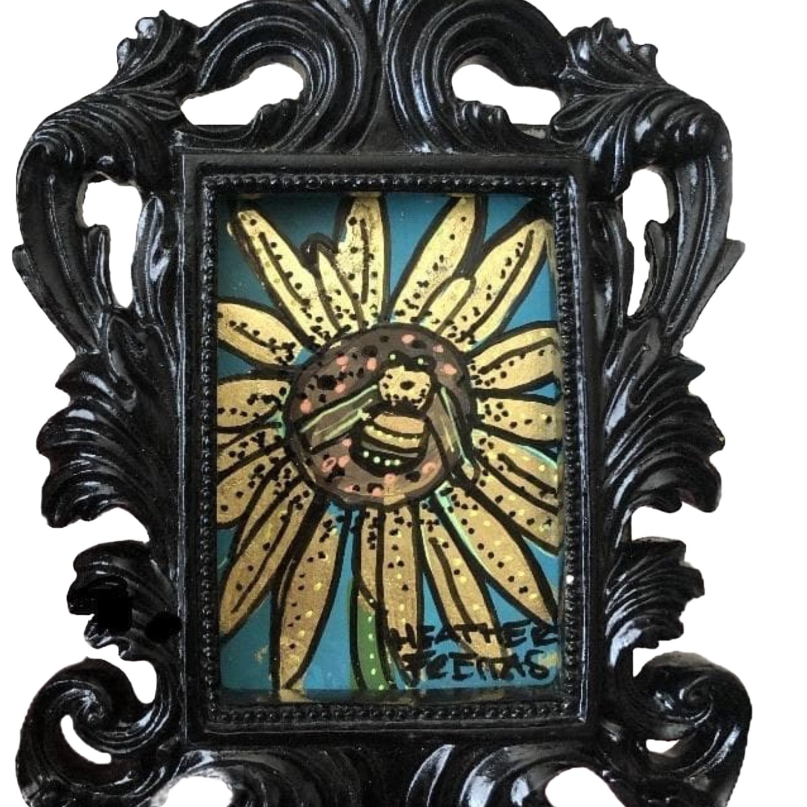 Bee On Sunflower mini - Heather Freitas - fine art home deccor
