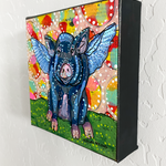 Big Momma Flying Pig ( Original Painting ) - Heather Freitas - fine art home deccor
