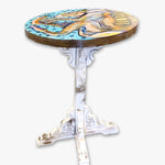 Birth Of The Hare - Hand Painted Accent table - Heather Freitas - fine art home deccor
