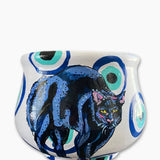 Black Cats & Evil Eyes Planter - Heather Freitas - fine art home deccor