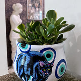 Black Cats & Evil Eyes Planter - Heather Freitas - fine art home deccor