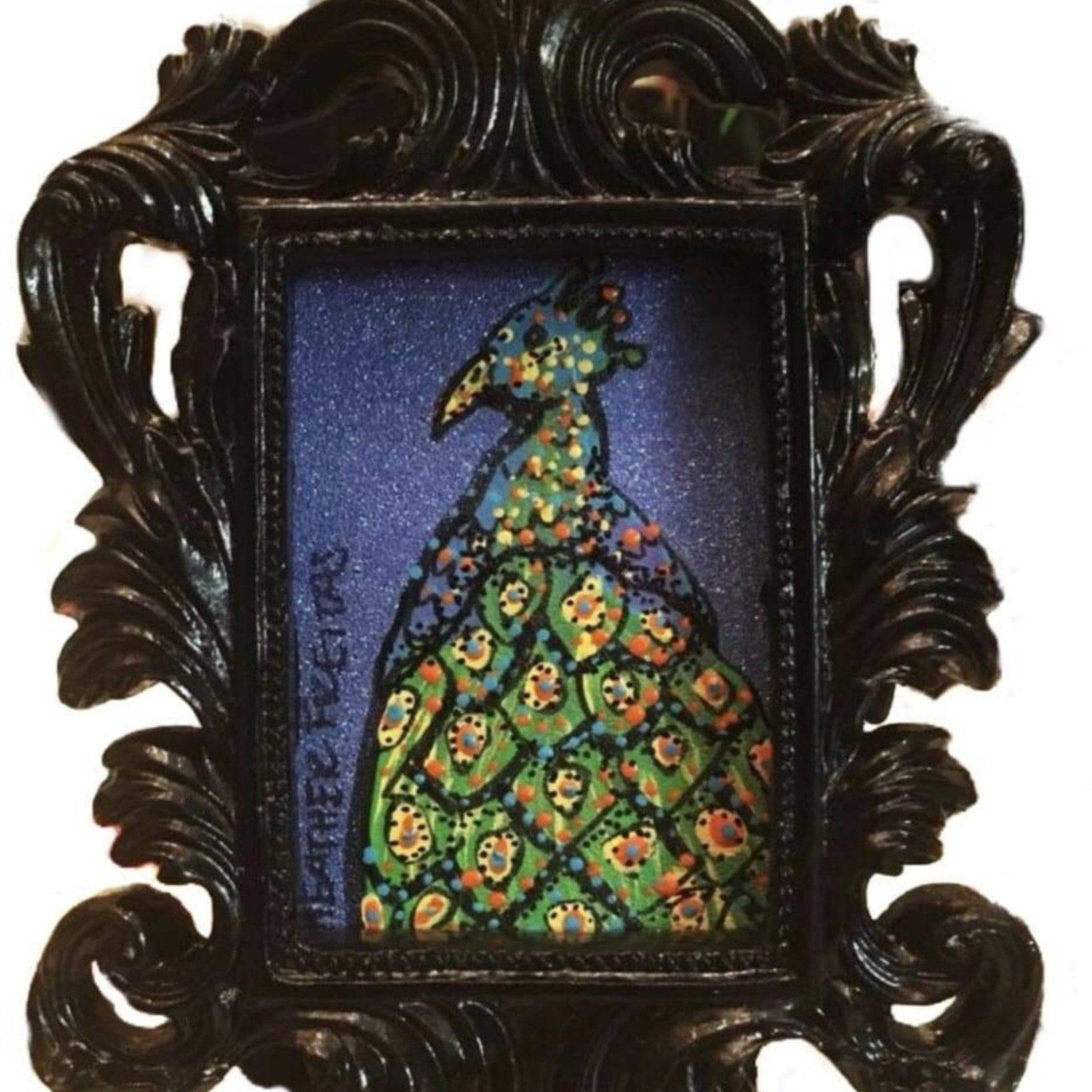 Black Peacock mini - Heather Freitas - fine art home deccor