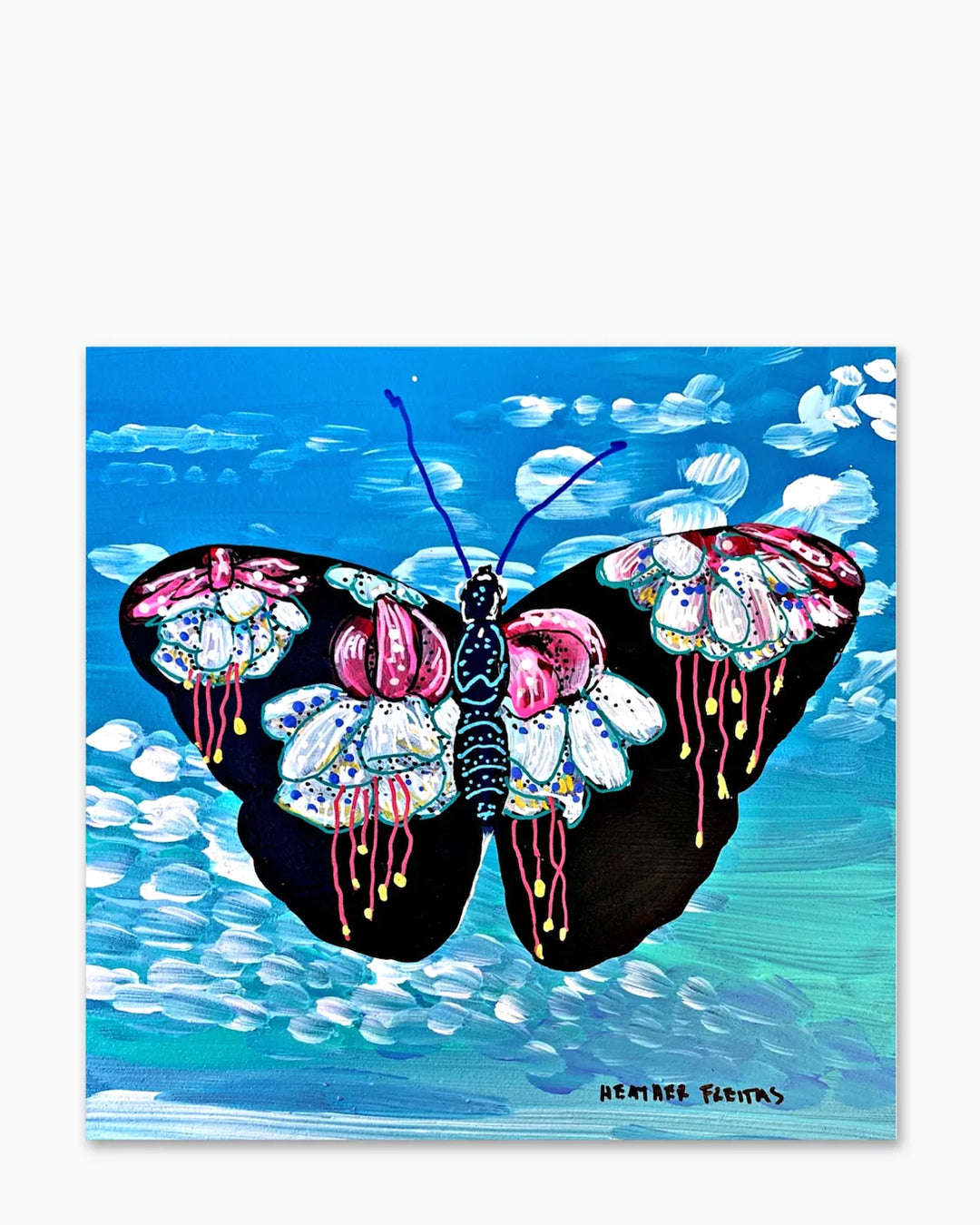 Bleeding Heart Butterfly ( Original Painting ) - Heather Freitas - fine art home deccor