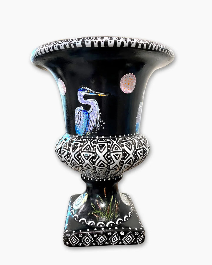 Blue Heron Lakeside Urn - Heather Freitas 