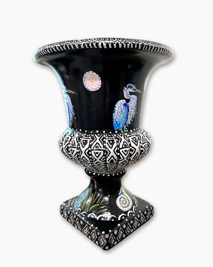 Blue Heron Lakeside Urn - Heather Freitas 