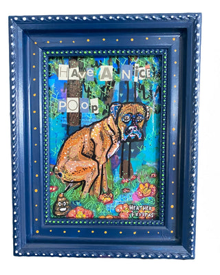 Boxer Field Of Flowers Have A Nice Poop - Heather Freitas - fine art home deccor