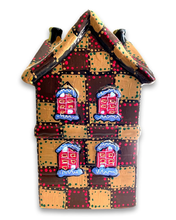 Brown & Sand Hand Painted Ceramic LED Christmas Village House - Heather Freitas 