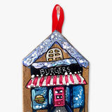 Burger Joint - Hand Painted Ornament - Heather Freitas - fine art home deccor