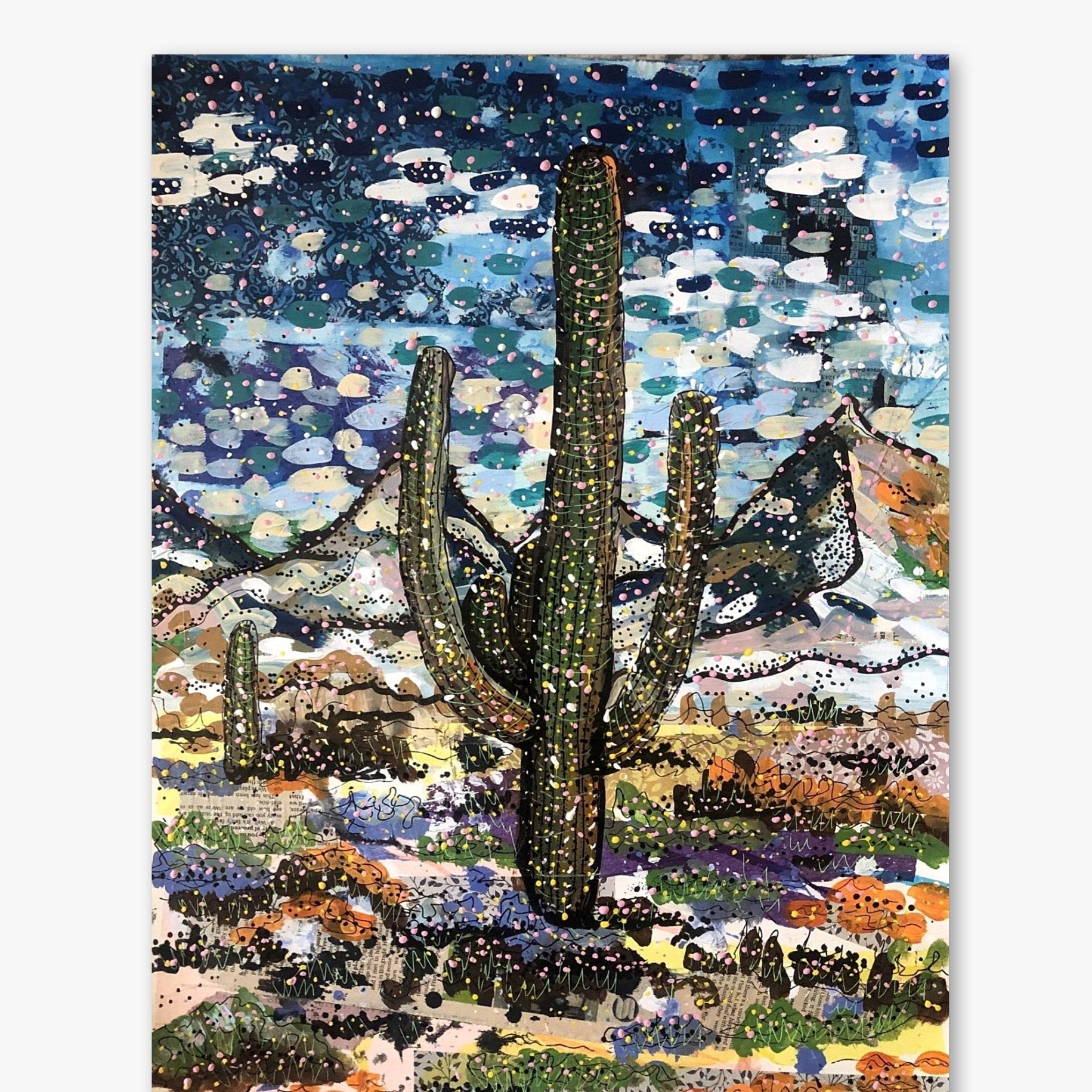 Cactus Peaks ( Original Painting ) - Heather Freitas - fine art home deccor