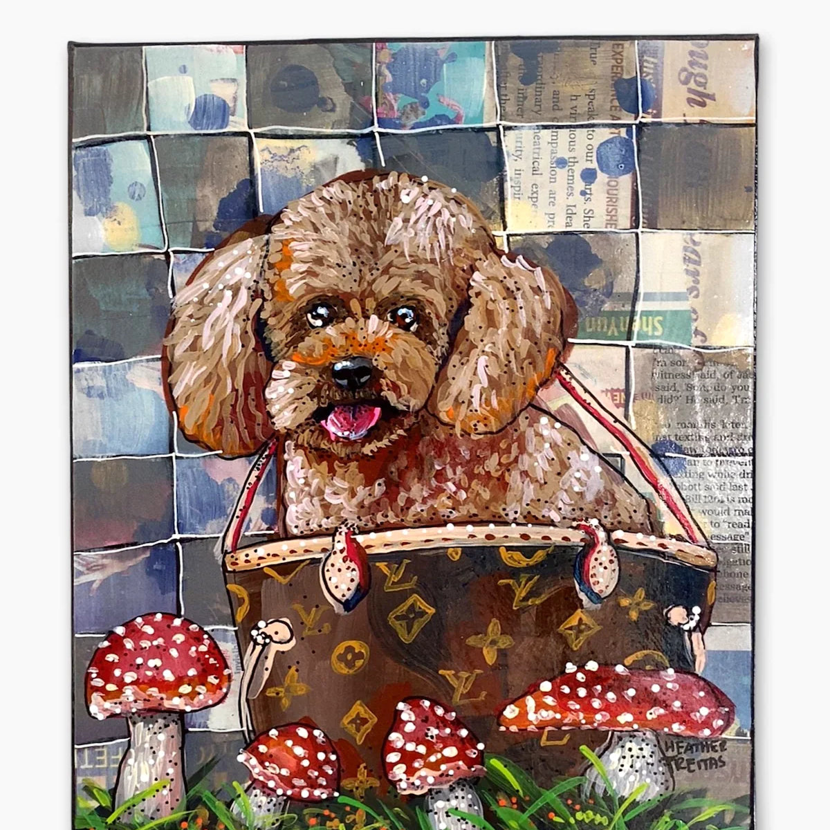 Chocolate Toy Poodle ( Original Painting ) - Heather Freitas - fine art home deccor