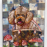 Chocolate Toy Poodle ( Original Painting ) - Heather Freitas - fine art home deccor