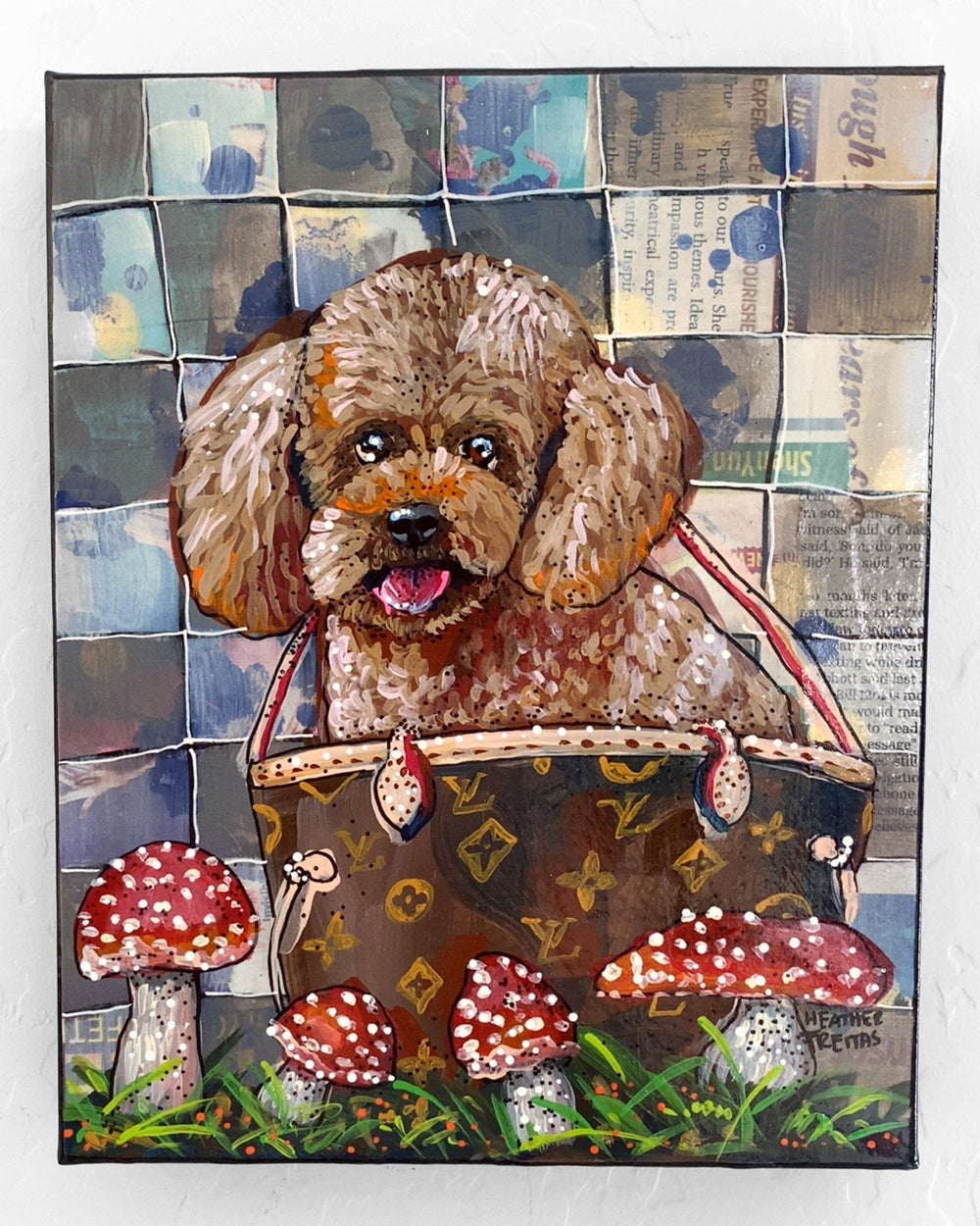 Chocolate Toy Poodle ( Original Painting ) - Heather Freitas - fine art home deccor