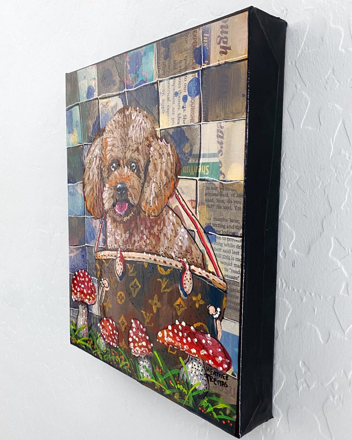 Chocolate Toy Poodle ( Original Painting ) - Heather Freitas - fine art home deccor