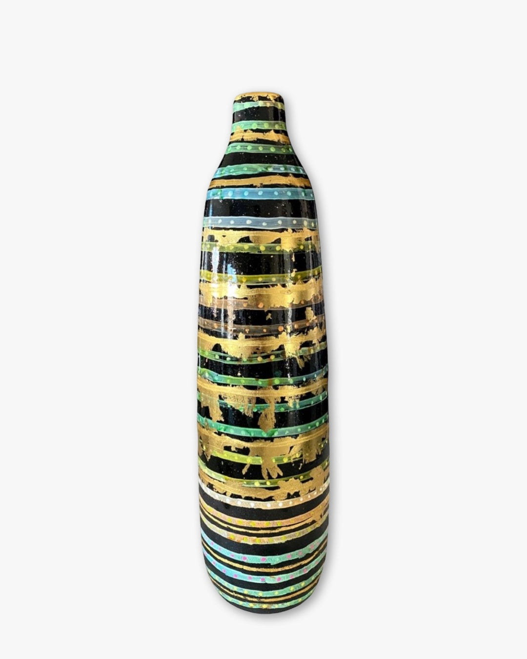 Cleopatra XL Vase With 23k Gold Accents - Heather Freitas - fine art home deccor