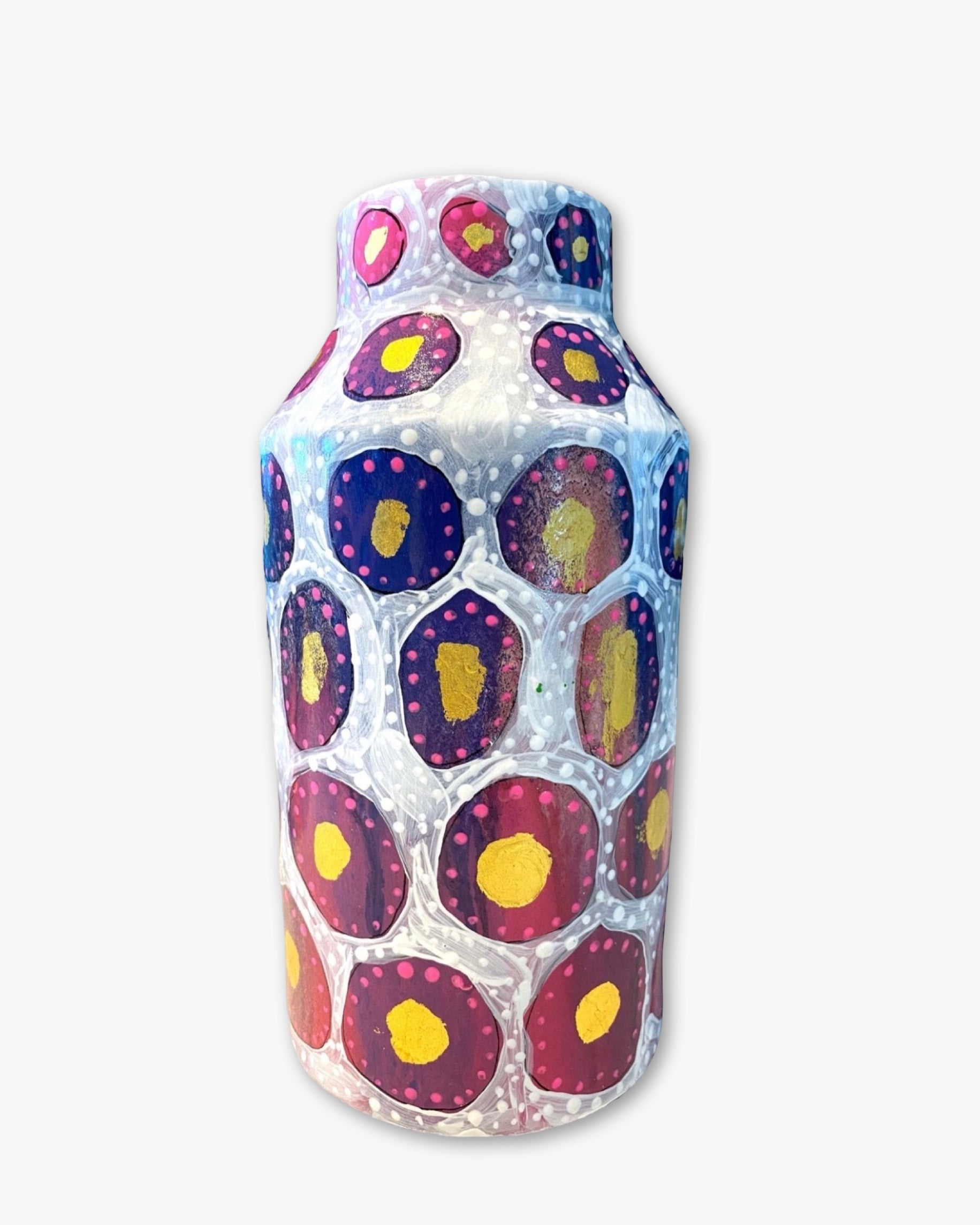 Concrete Plum Yoshi Vase With 23k Gold Accents - Heather Freitas - fine art home deccor