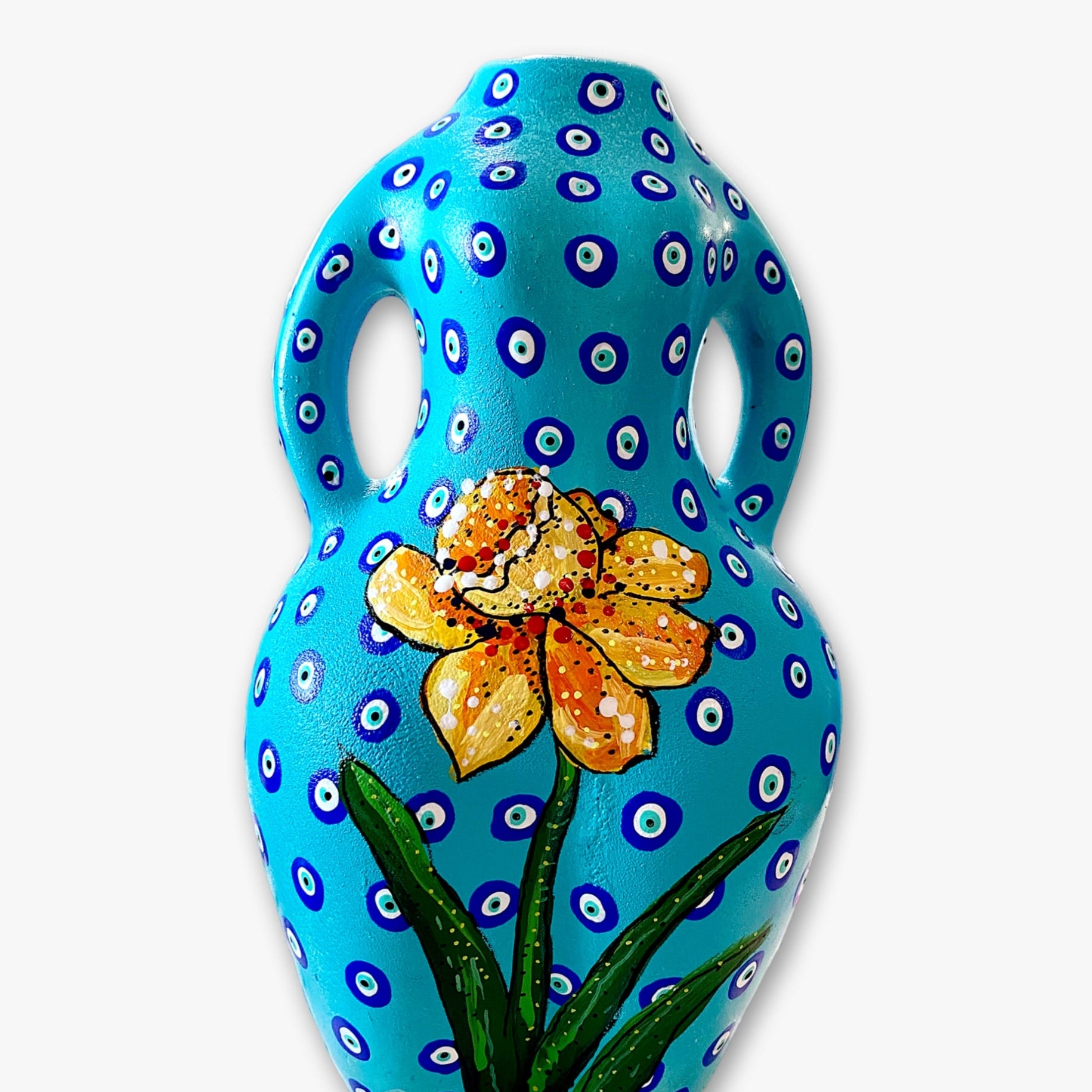 Daffodil Evil Eye Figurative Bud Vase - Heather Freitas - fine art home deccor
