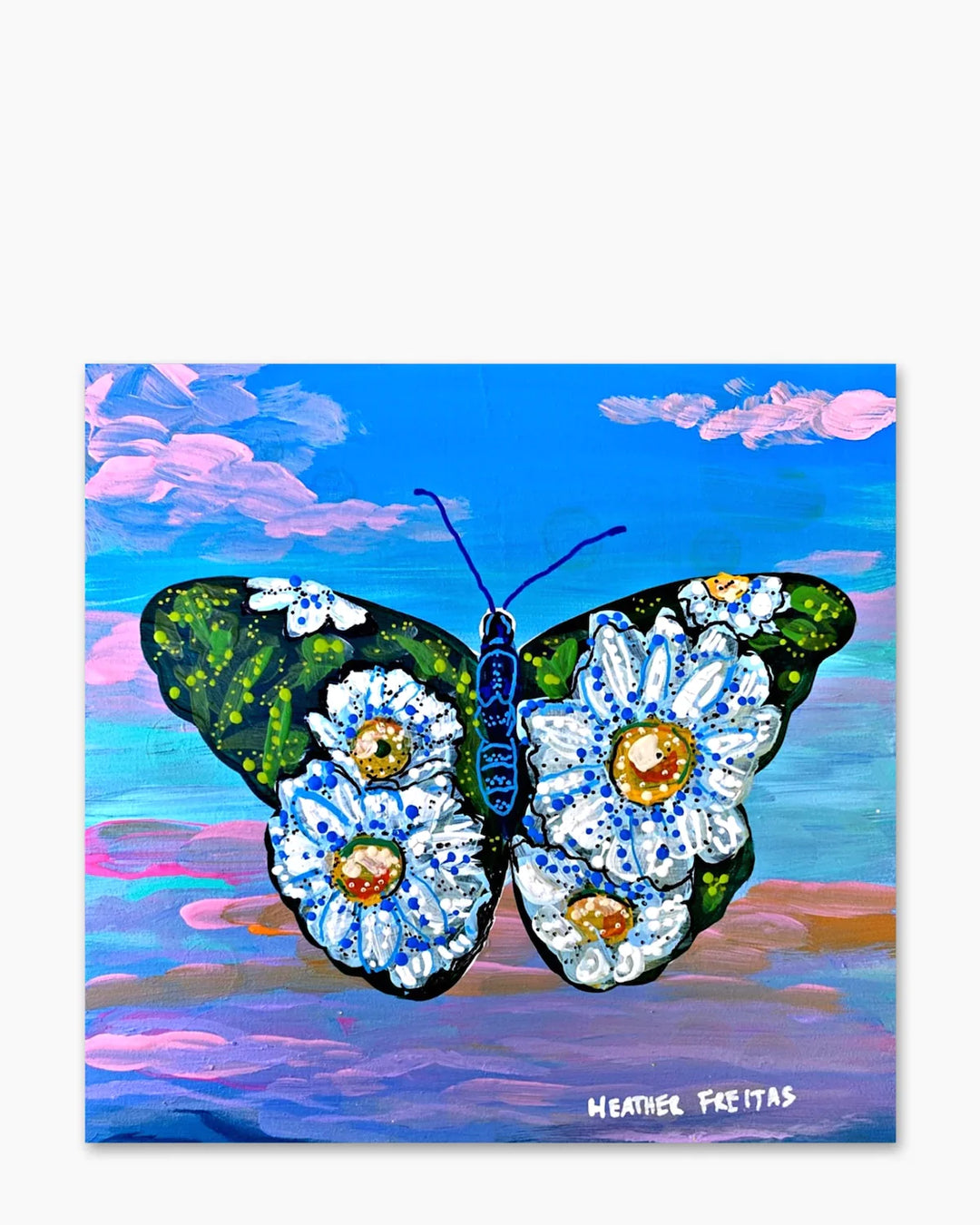 Daisy Dreaming Butterfly ( Original Painting ) - Heather Freitas - fine art home deccor