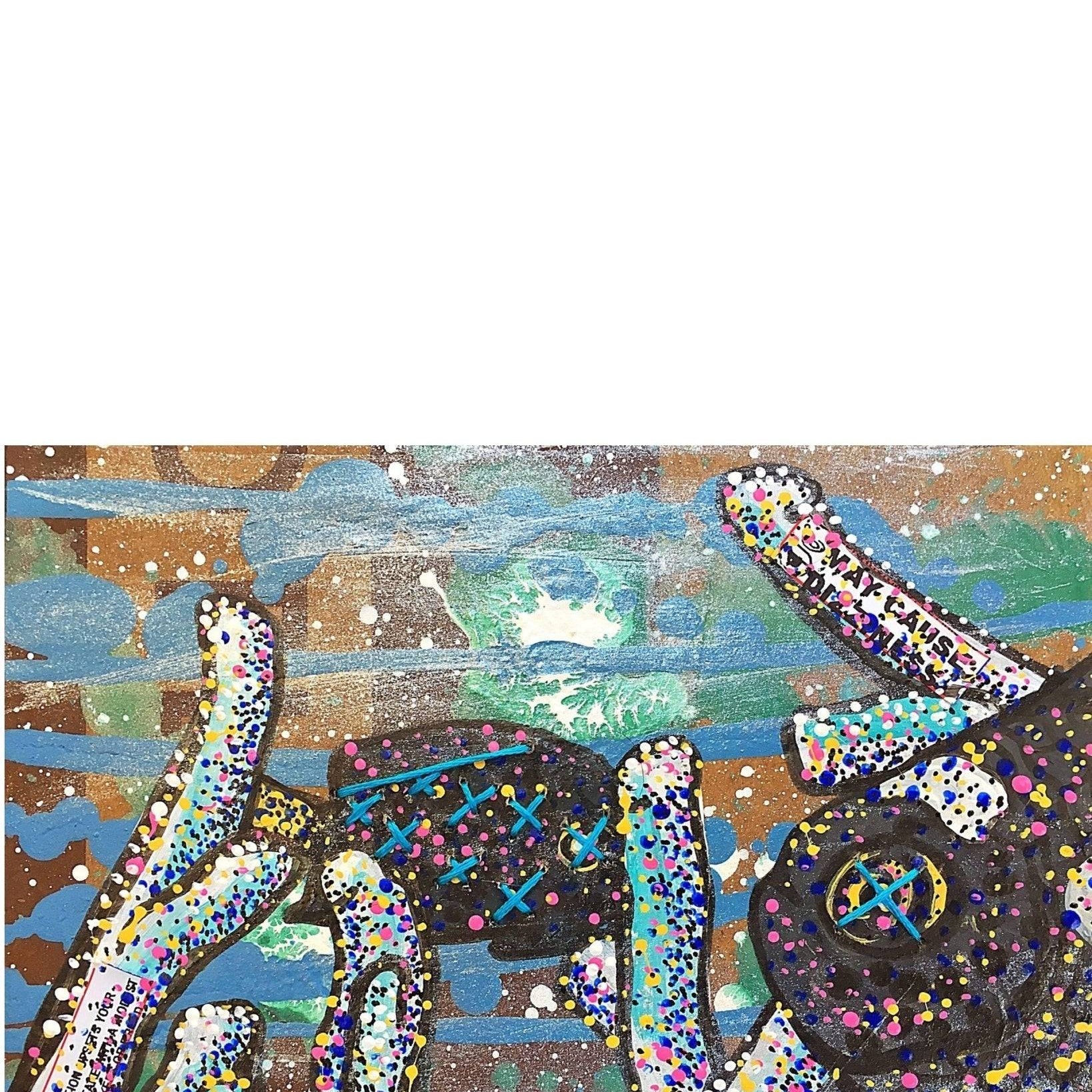 Damsel - fish Original painting - Heather Freitas - fine art home deccor