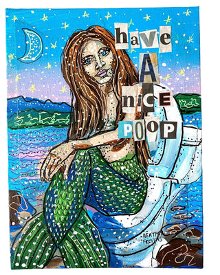Dawn Mermaid Have A Nice Poop - Heather Freitas - fine art home deccor