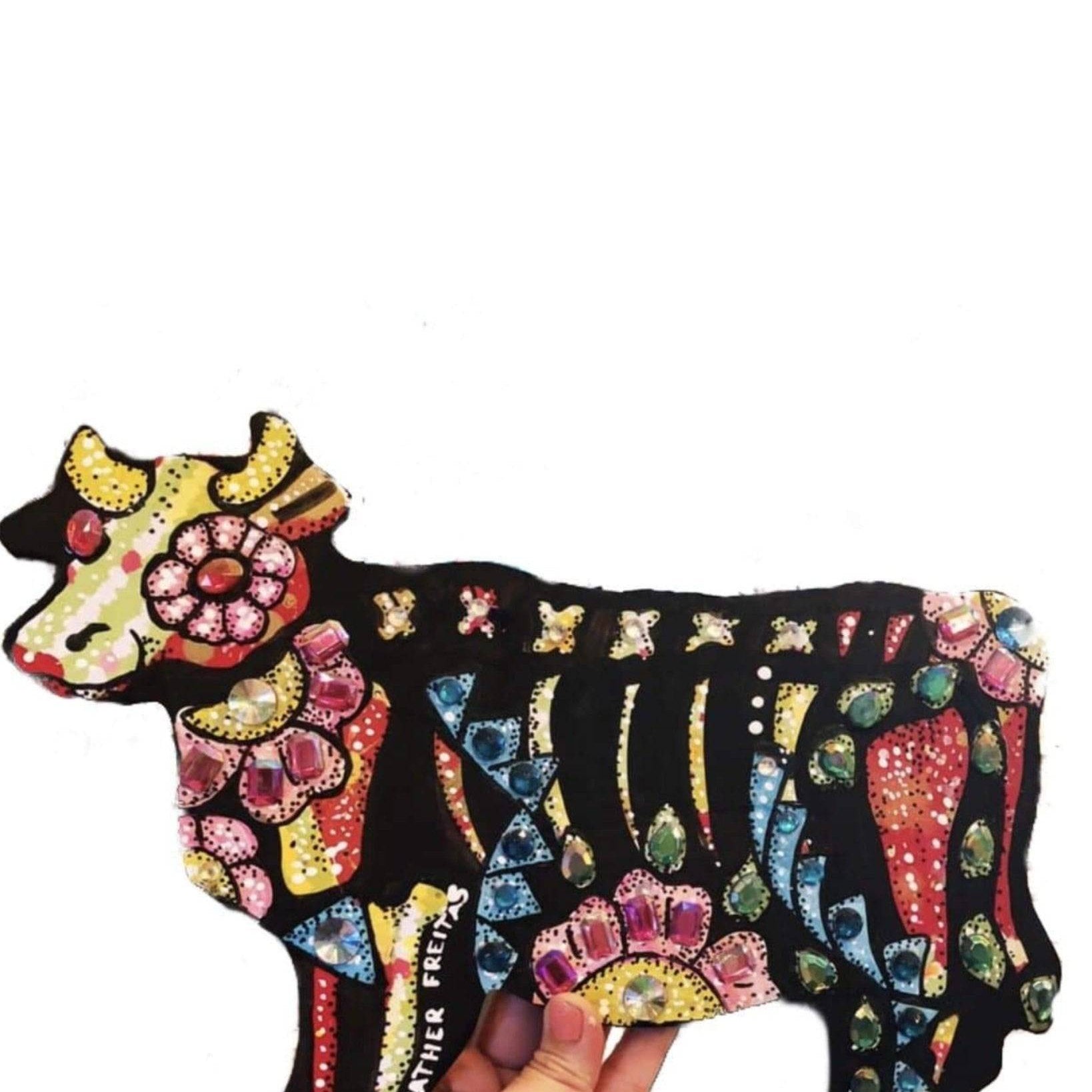 Day Of The Dead Cow Cut Out - Heather Freitas - fine art home deccor