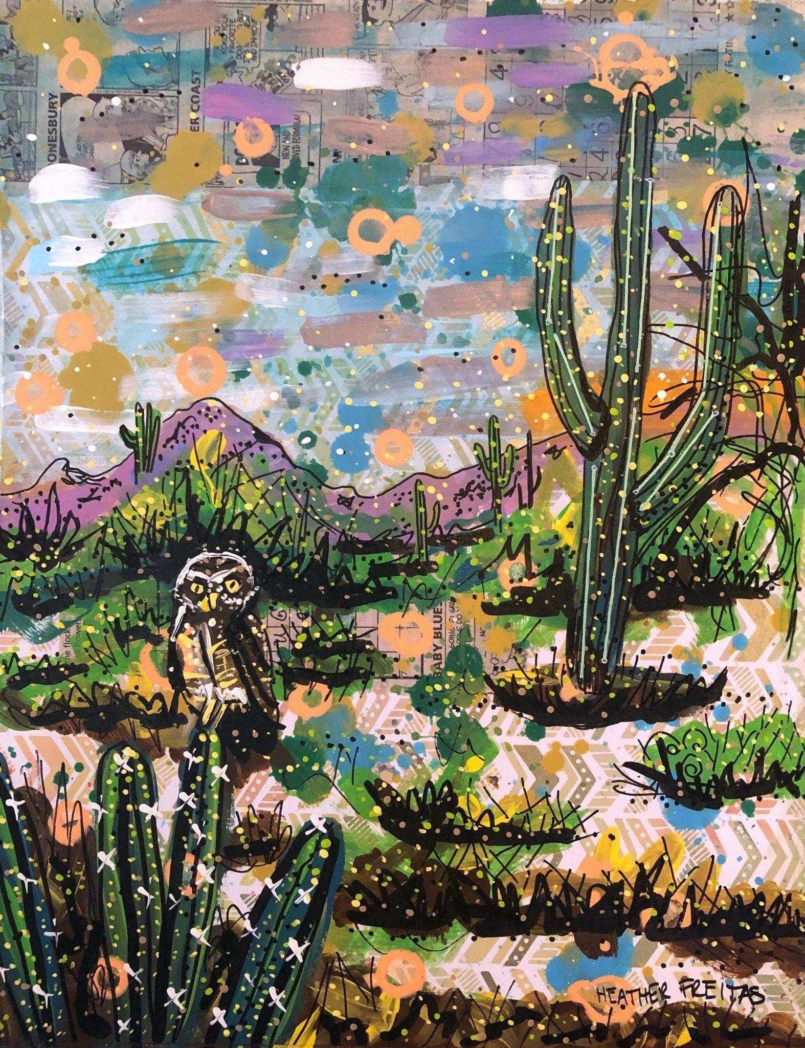 Desert Owl - Heather Freitas - fine art home deccor