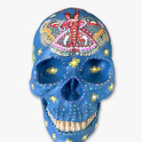 Dusk Moths - Hand Painted Skull Sculpture - Heather Freitas - fine art home deccor