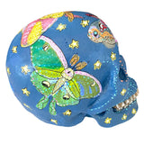 Dusk Moths - Hand Painted Skull Sculpture - Heather Freitas - fine art home deccor