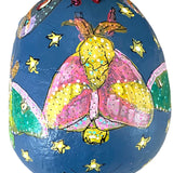 Dusk Moths - Hand Painted Skull Sculpture - Heather Freitas - fine art home deccor