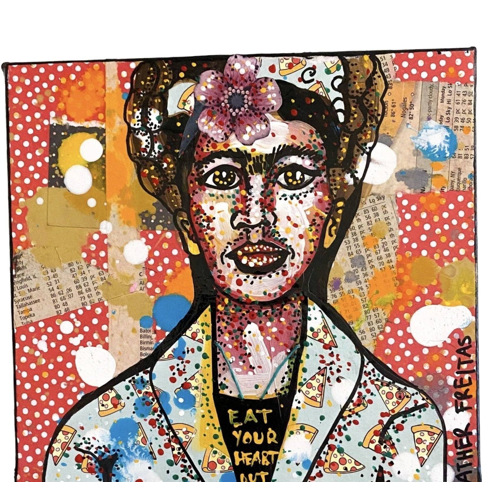 Eat Your Heart Out - Frida ( original painting ) - Heather Freitas - fine art home deccor