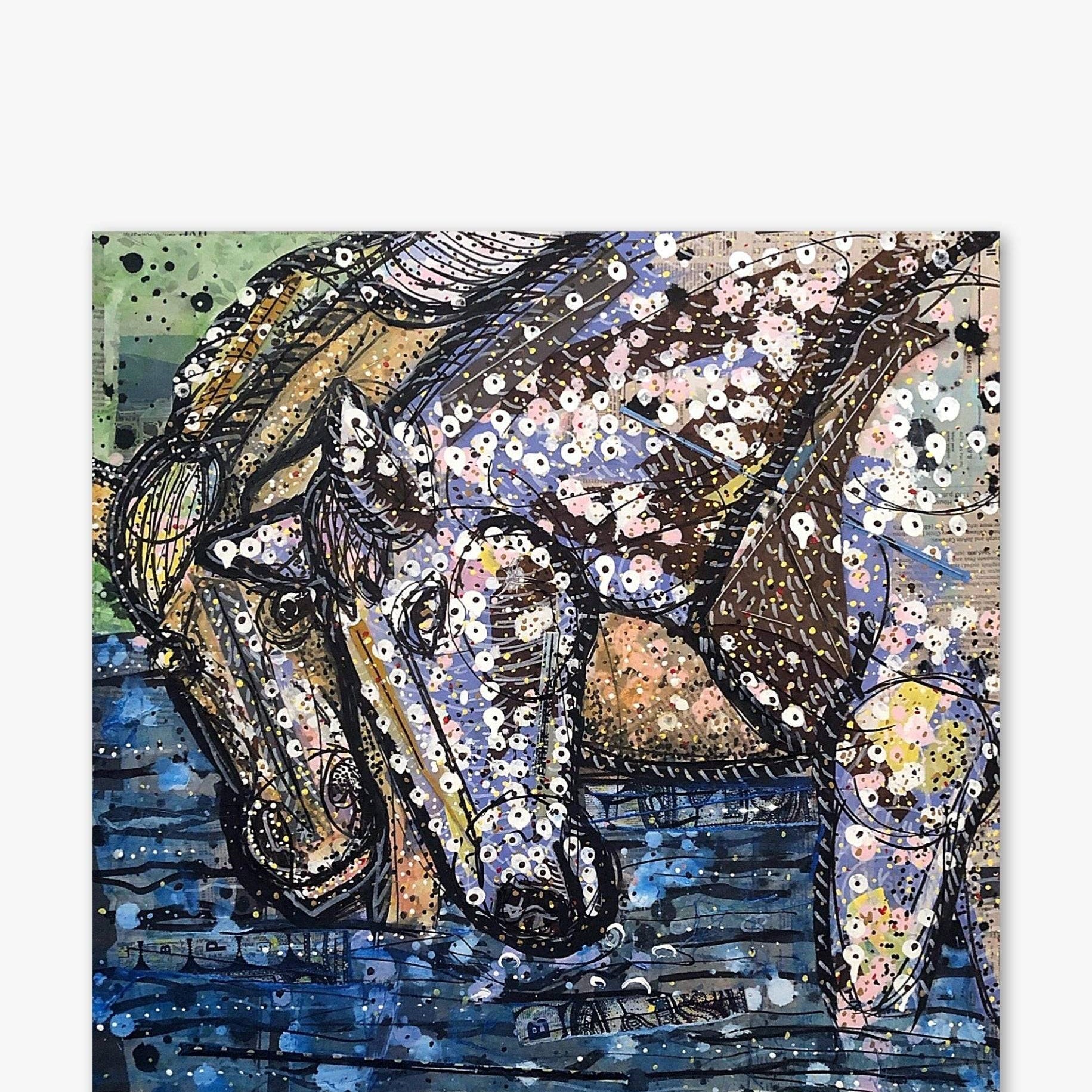 Elv River Salt River Arizona Wild Horses ( Original Painting ) - Heather Freitas - fine art home deccor