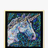 Emerald Unicorn - Fully Beaded Artwork - Heather Freitas - fine art home deccor