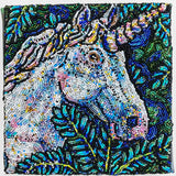 Emerald Unicorn - Fully Beaded Artwork - Heather Freitas - fine art home deccor