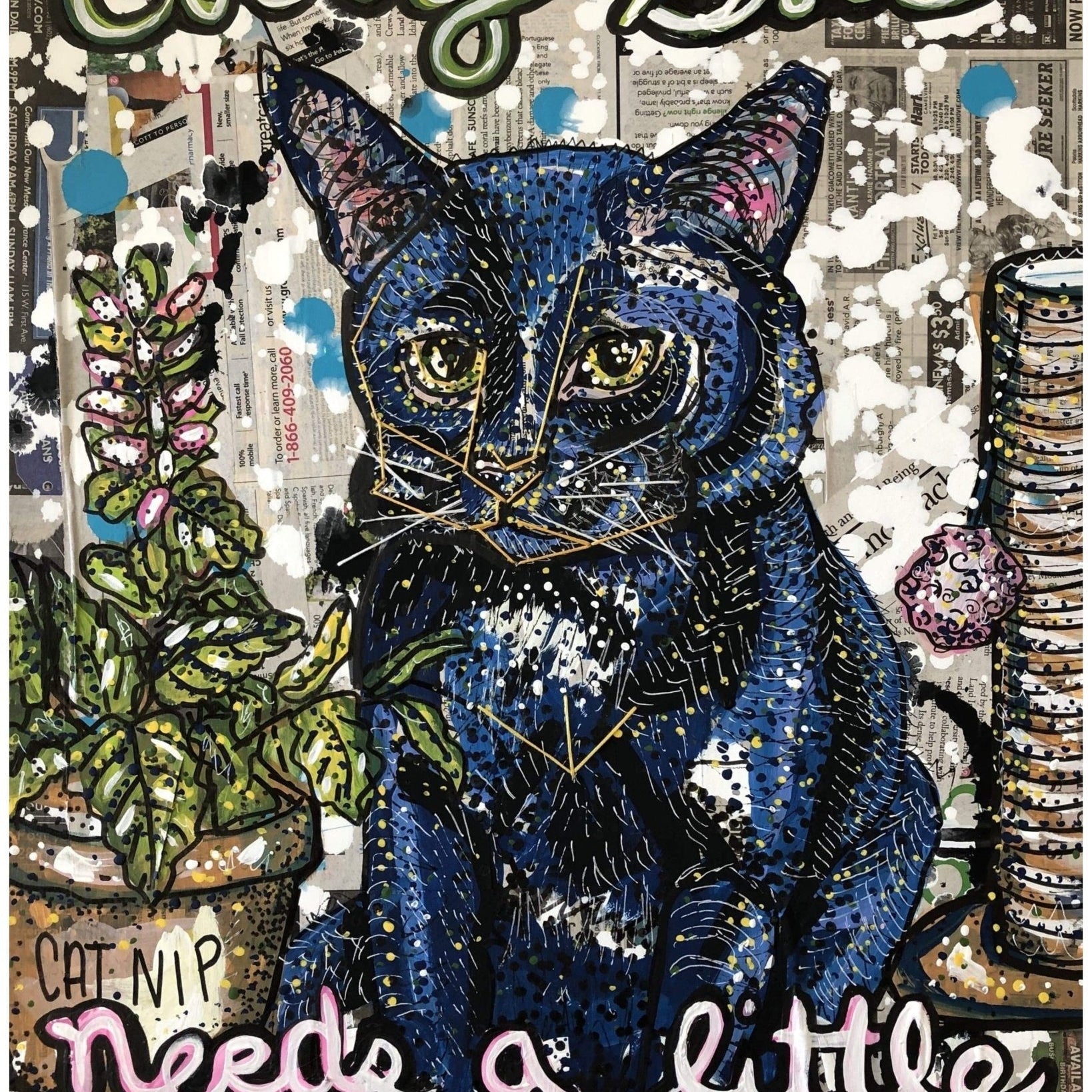Every Girl Needs A Little Black Cat - Heather Freitas - fine art home deccor