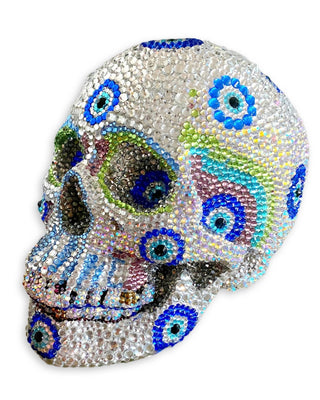 Evil Eye Crystal Skull - Heather Freitas - fine art home deccor