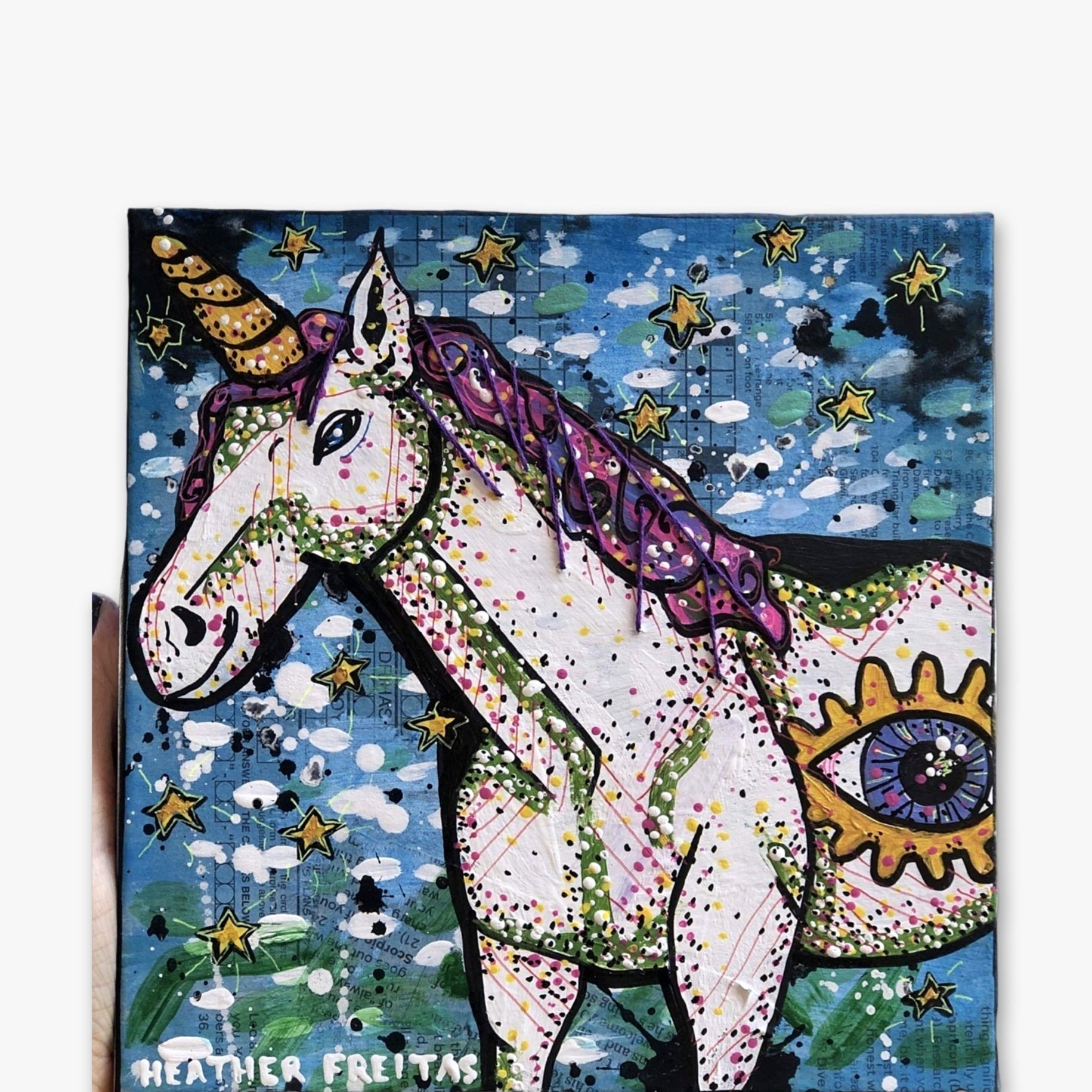 Evil Eye Unicorn - Heather Freitas - fine art home deccor