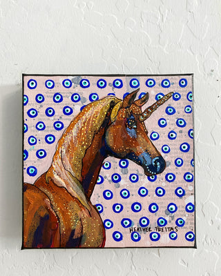 Evil Eye Unicorn ( Original Painting ) - Heather Freitas - fine art home deccor