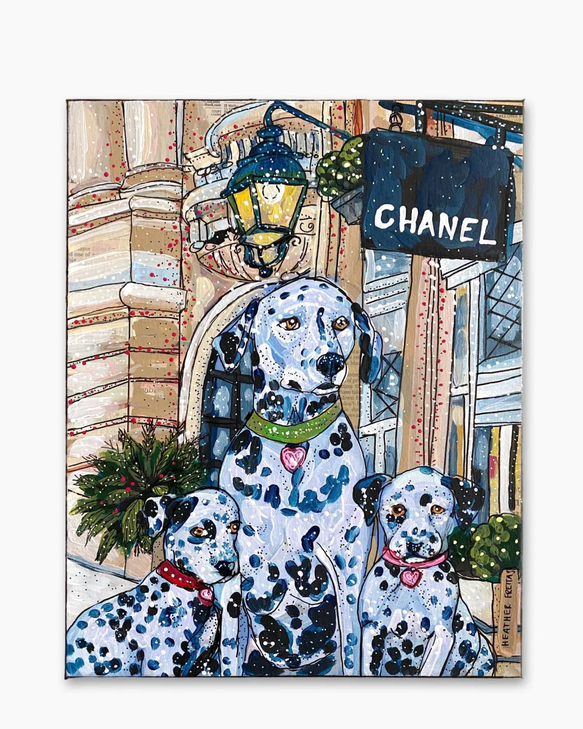 Fashion House Dalmatians ( Original Painting ) - Heather Freitas - fine art home deccor