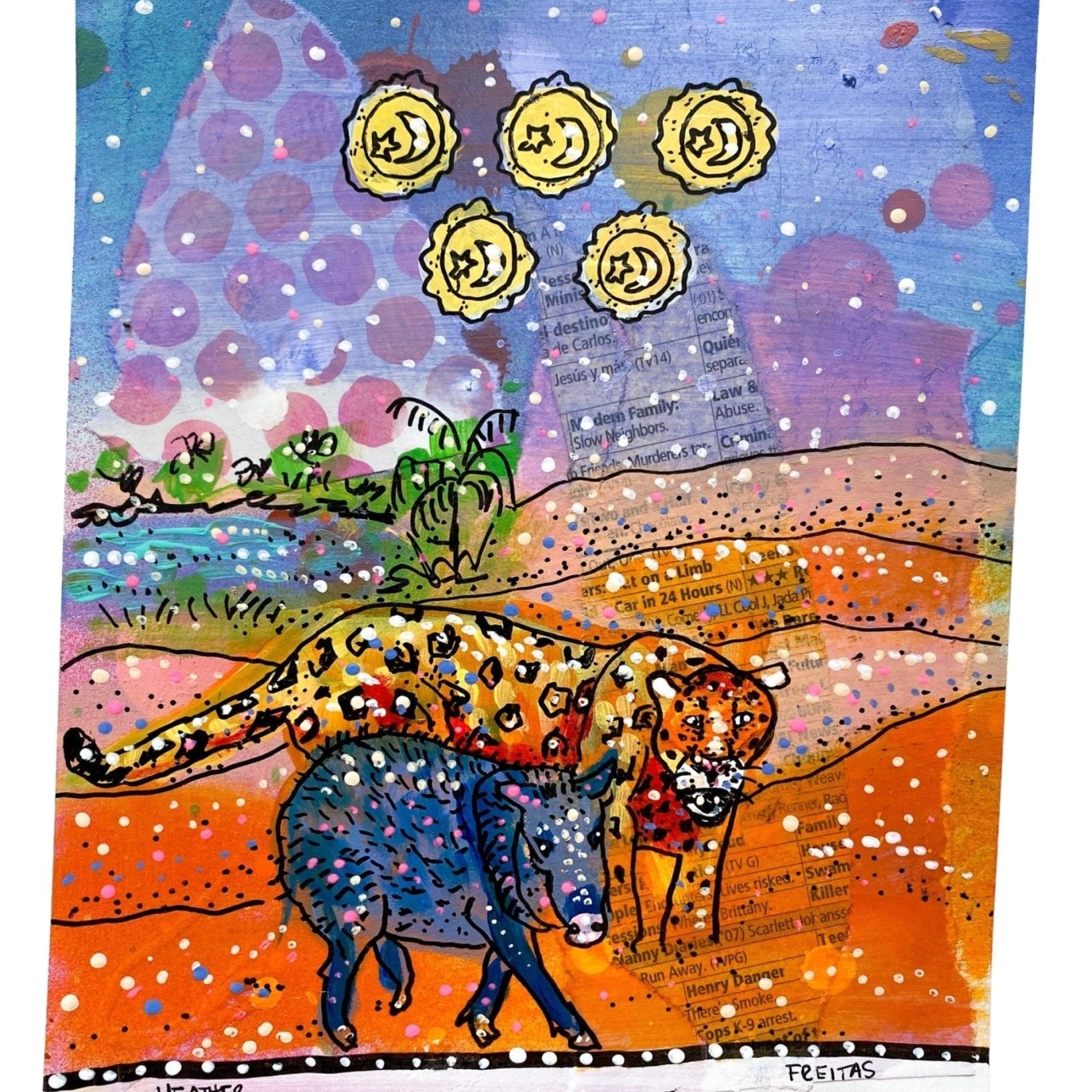 Five Of Pentacles - Heather Freitas - fine art home deccor
