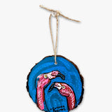Flamingo Friends Hand Painted Ornament - Heather Freitas - fine art home deccor