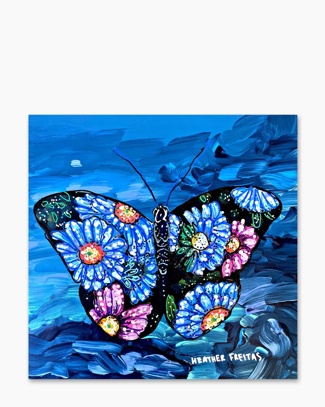 Floral Storm Butterfly ( Original Painting ) - Heather Freitas - fine art home deccor