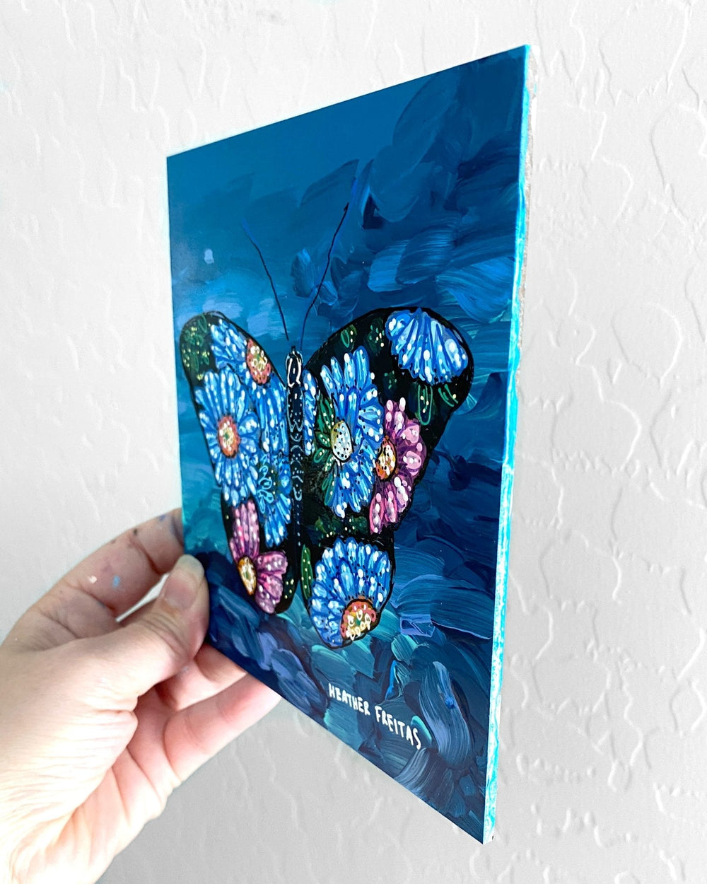 Floral Storm Butterfly ( Original Painting ) - Heather Freitas - fine art home deccor