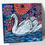 Floral Swan ( Original Painting ) - Heather Freitas - fine art home deccor