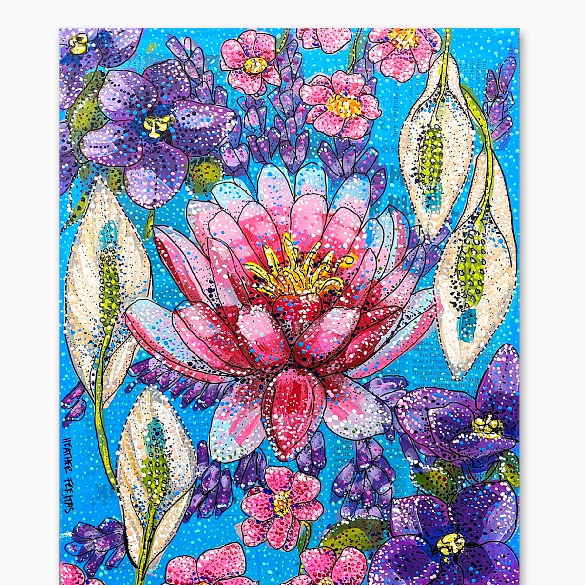 Flowers That Represent Peace ( Original Painting ) - Heather Freitas - fine art home deccor