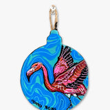 Flying Flamingo Hand Painted Ornament - Heather Freitas - fine art home deccor